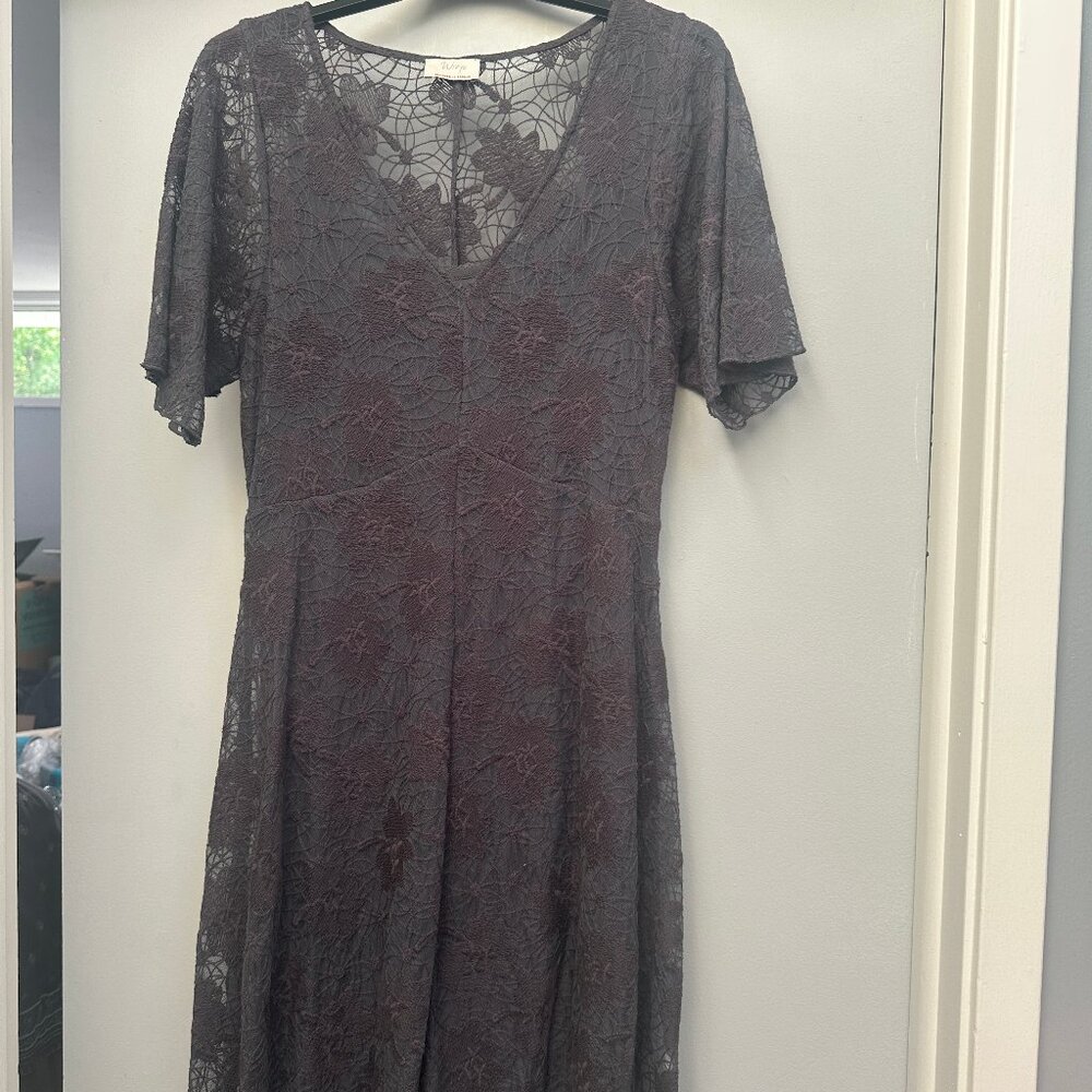 WRAP LONDON- Sz 6- Grey Lace Dress- Brand New/ With Tags- Never Worn